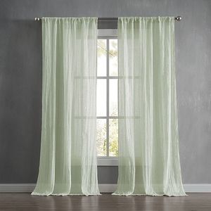 French Connection Charter Crushed 2-Pack 96-Inch Rod Pocket Window Curtain in Se